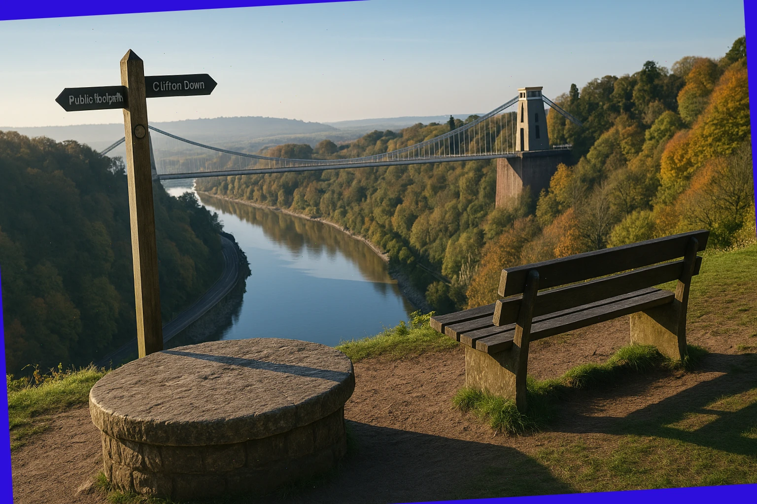 Viewpoint near Clifton with river and bridge in frame